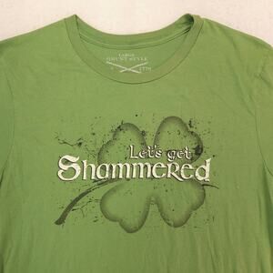 Grunt Style Lets Get Shammered Crew Neck T Shirt Mens Size Large L Green